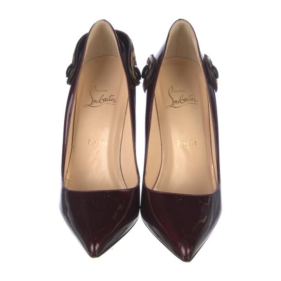 ❤️Christian Louboutin Burgundy Leopard Print Heels❤️ - Picture 3 of 5